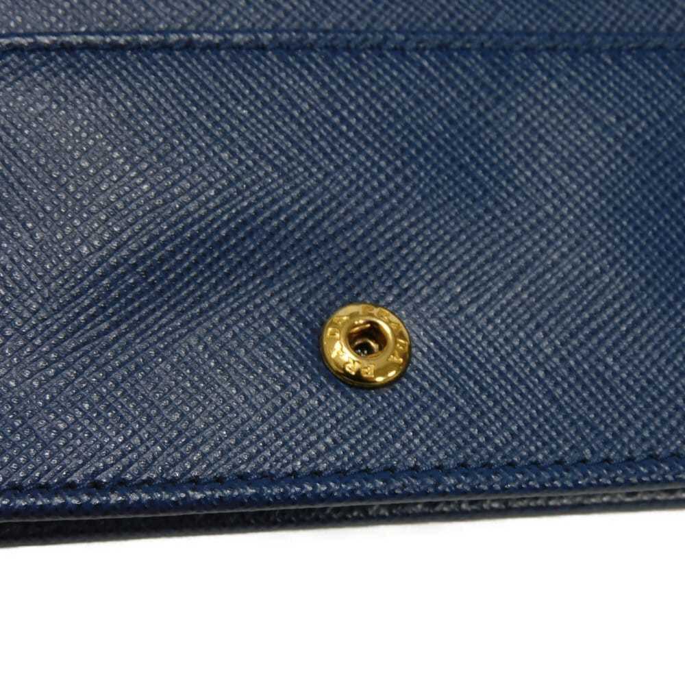 Prada Saffiano Metal Card Case, Blue, Snap Button Closure, Bi-fold, Plate, Bl... - Picture 7 of 16